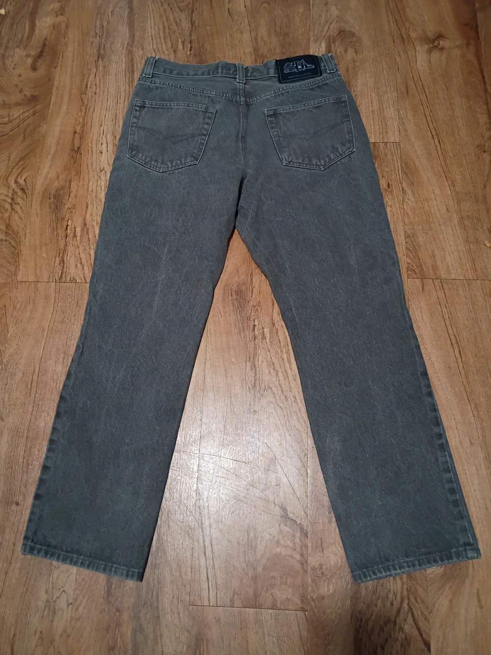 Men's Relaxed Black Graphic Jeans